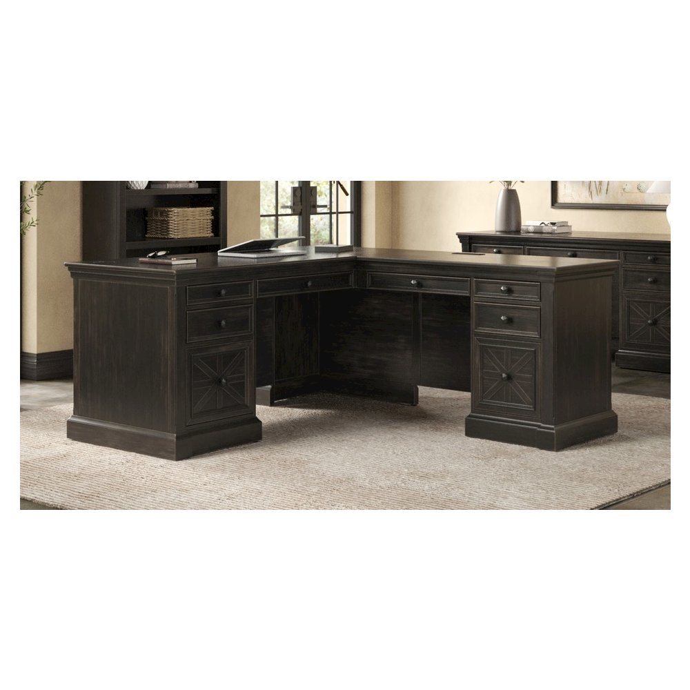 Kingston Wood L-Desk & Return, Writing Table & Return
