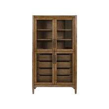 Lachlan Modern Wood Display Cabinet, Fully Assembled, Brown