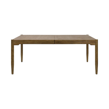 Lachlan Modern Wood Rectangular Kitchen Dining Table with Six Chairs, Brown