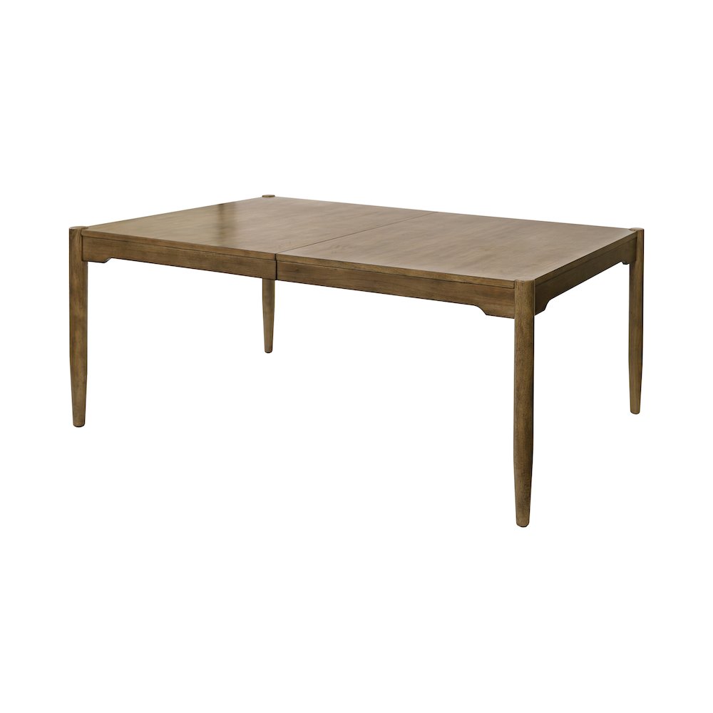 Lachlan Modern Wood Rectangular Kitchen Dining Table with Six Chairs, Brown