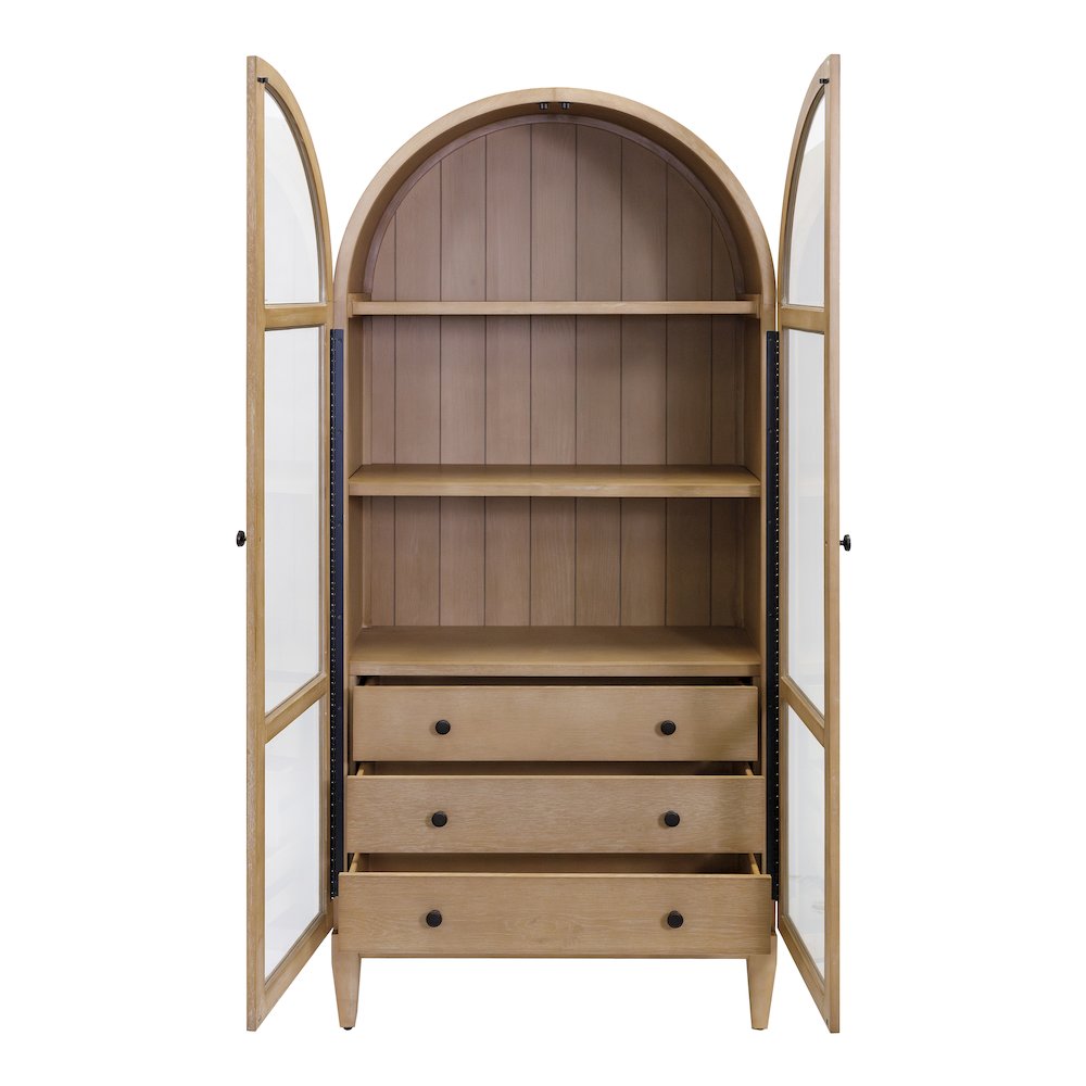Laurel Wood Arched Display Cabinet/Bookcase
