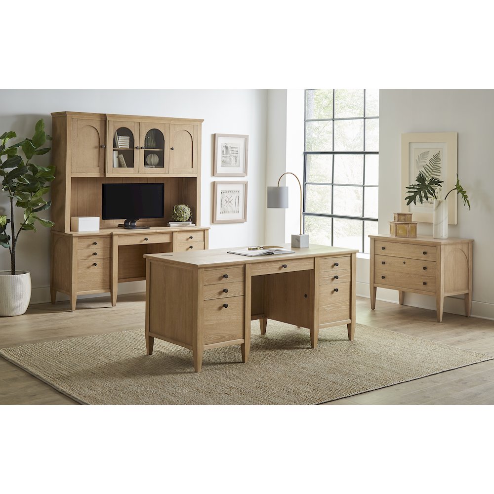 Laurel Wood Hutch With Doors, Fully Assembled