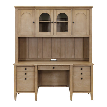 Laurel Wood Hutch With Doors, Fully Assembled