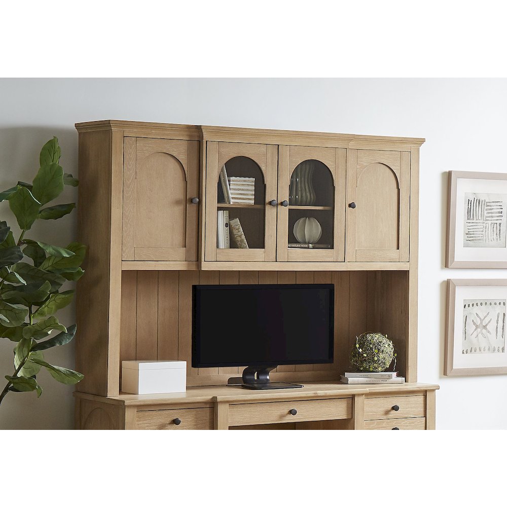 Laurel Wood Hutch With Doors, Fully Assembled