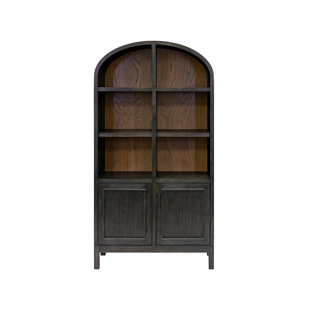 Modern Wood Arched Display Cabinet/Bookcase, Storage Cabinet, Black