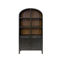 Modern Wood Arched Display Cabinet/Bookcase, Storage Cabinet, Black