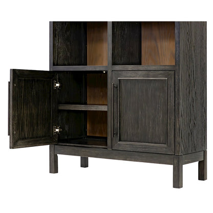 Modern Wood Arched Display Cabinet/Bookcase, Storage Cabinet, Black