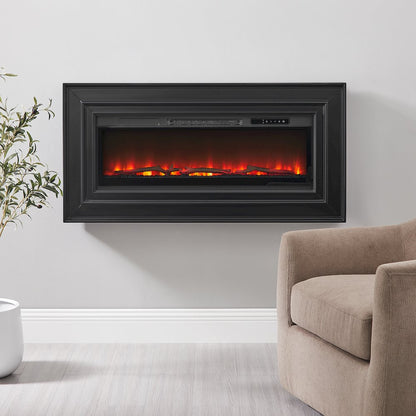 Wall Mounted Electric Fireplace Console, Black