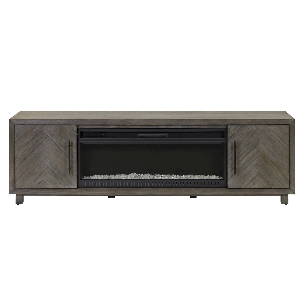 Palisades 80" Fireplace Console, Fully Assembled, Gray