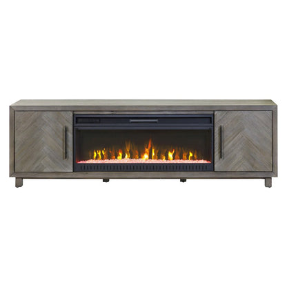 Palisades 80" Fireplace Console, Fully Assembled, Gray
