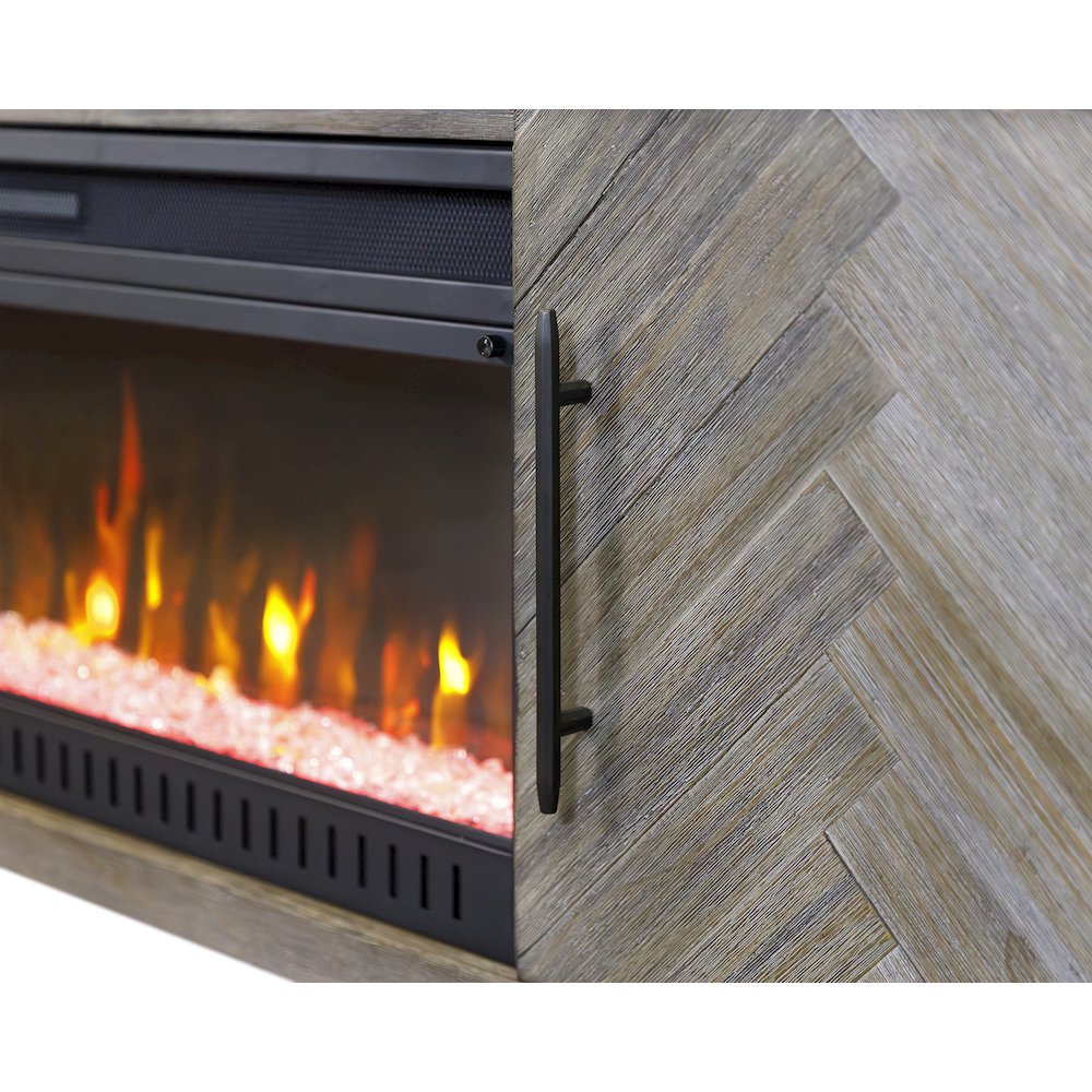 Palisades 80" Fireplace Console, Fully Assembled, Gray