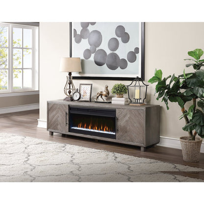 Palisades 80" Fireplace Console, Fully Assembled, Gray