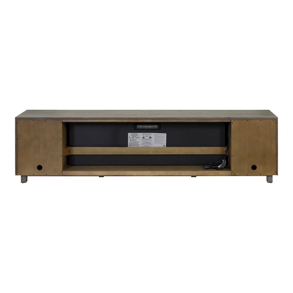 Palisades 96" Fireplace Console, Fully Assembled, Gray