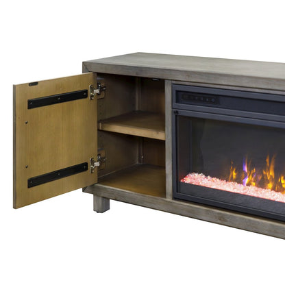 Palisades 96" Fireplace Console, Fully Assembled, Gray