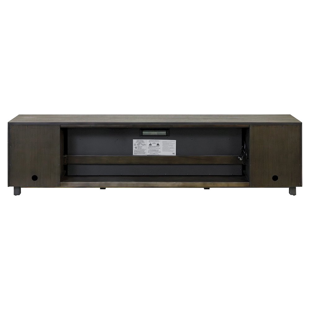 Palisades 96" Fireplace Console, Fully Assembled, Gray