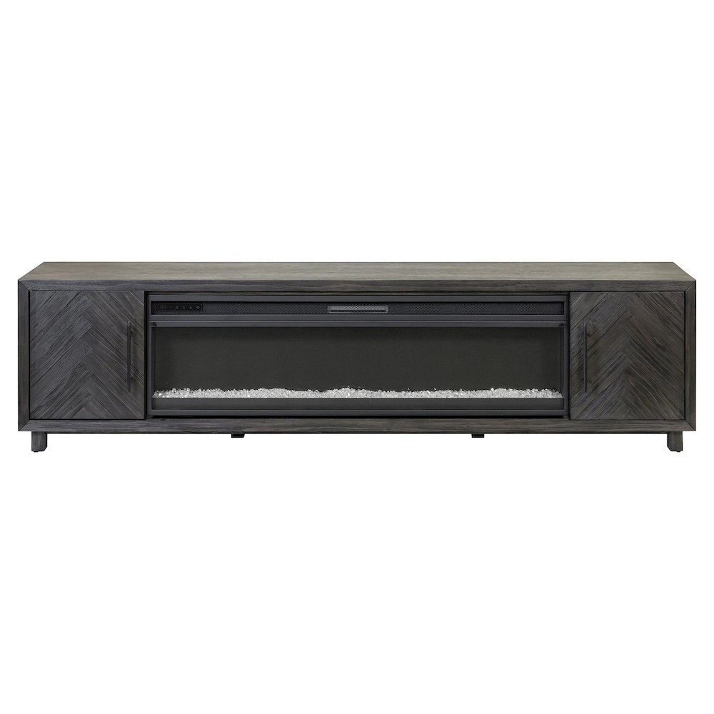 Palisades 96" Fireplace Console, Fully Assembled, Gray