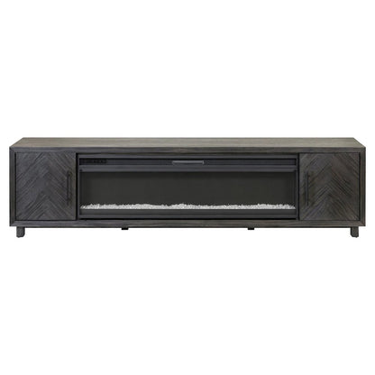 Palisades 96" Fireplace Console, Fully Assembled, Gray