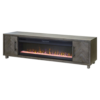 Palisades 96" Fireplace Console, Fully Assembled, Gray