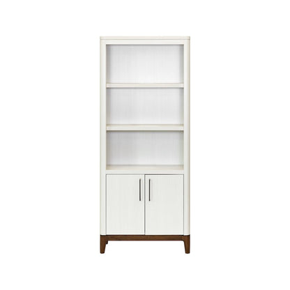Contemporary Laminate Wood Bookcase with doors, Office Shelving, Storage Cabinet
