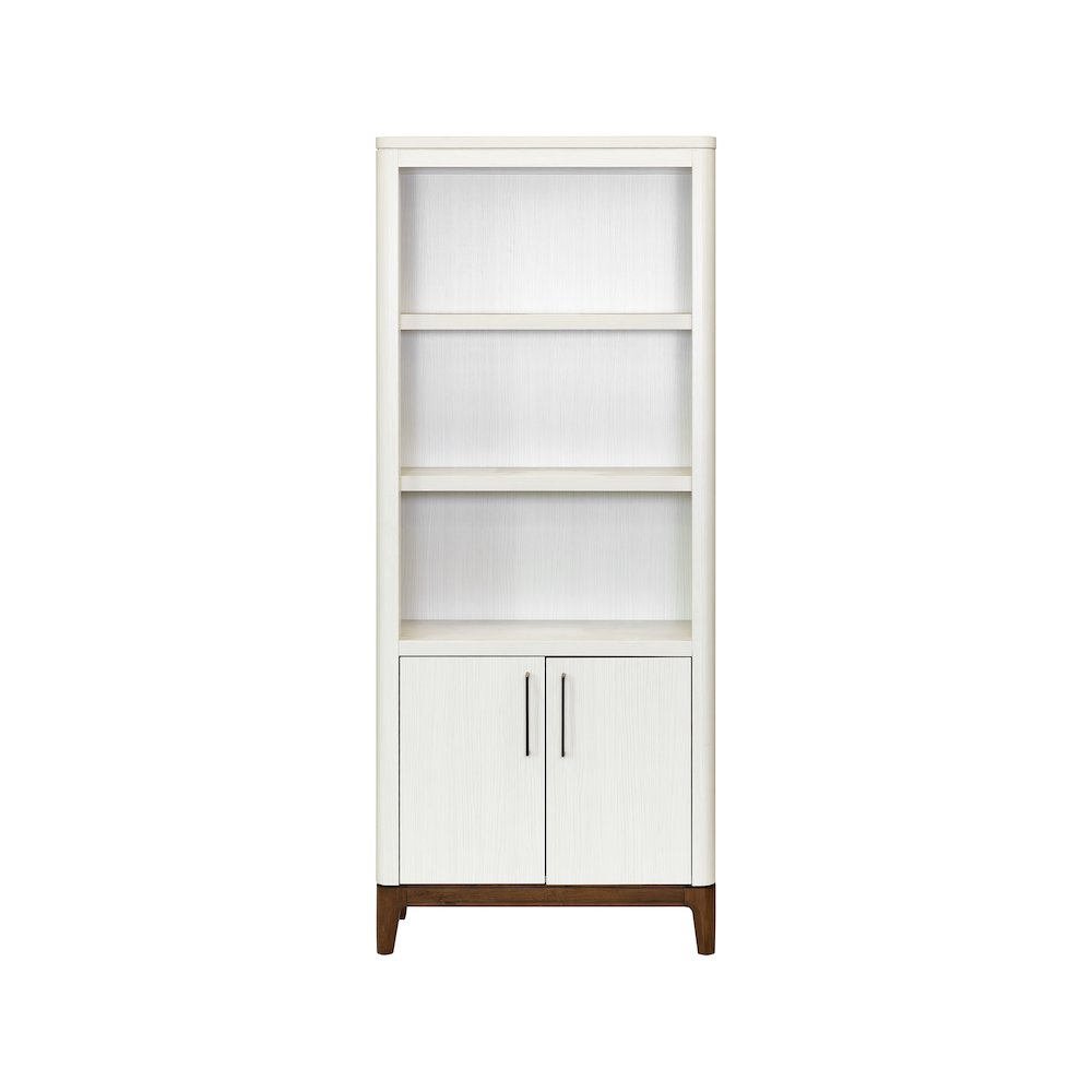 Contemporary Laminate Wood Bookcase with doors, Office Shelving, Storage Cabinet