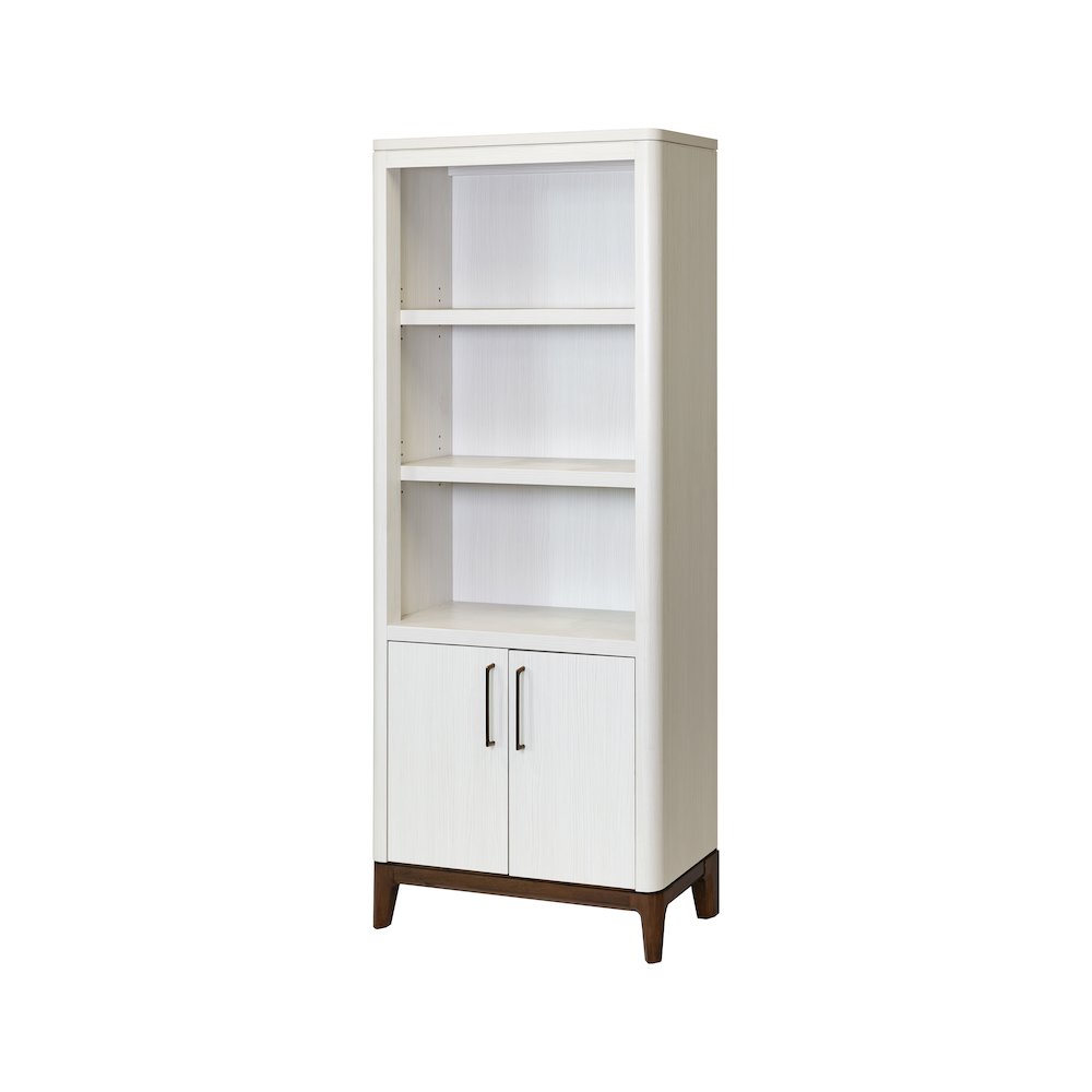 Contemporary Laminate Wood Bookcase with doors, Office Shelving, Storage Cabinet