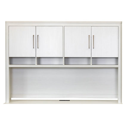 Contemporary Laminate Wood Office Desk & Hutch, Writing Table