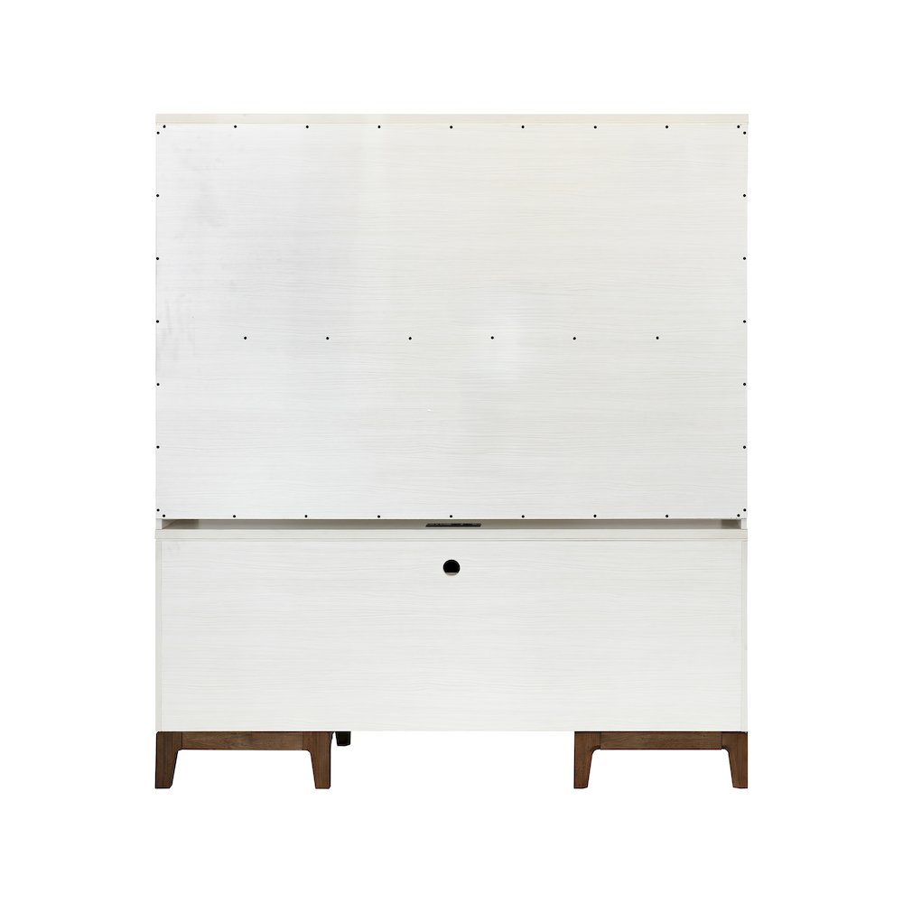 Contemporary Laminate Wood Office Desk & Hutch, Writing Table