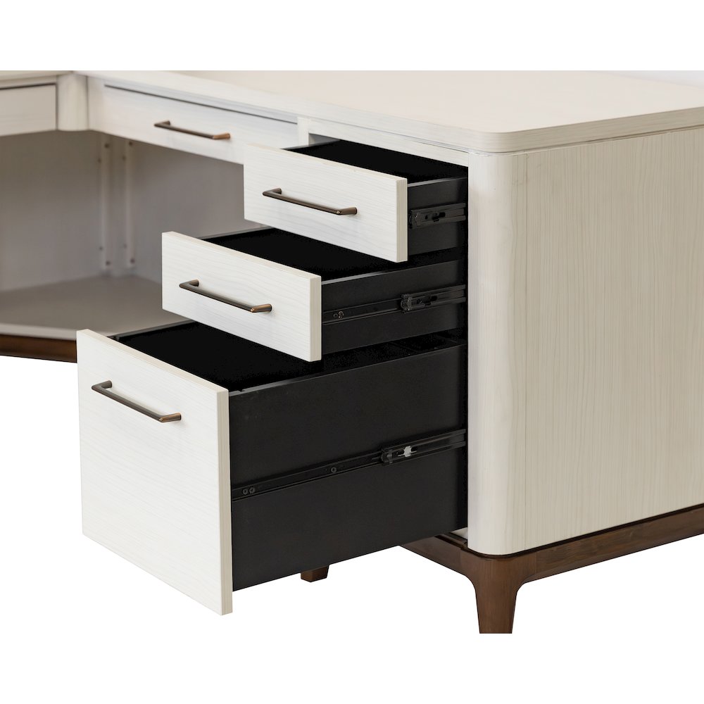 Contemporary Laminate Wood L-Desk & Return, Office Writing Table & Return