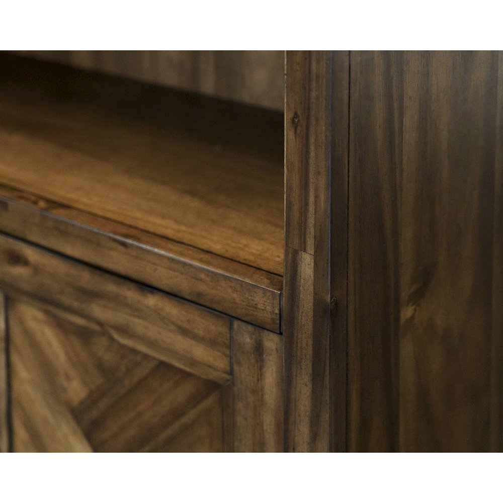 Porter Wood Bookcase With Doors, Fully Assembled