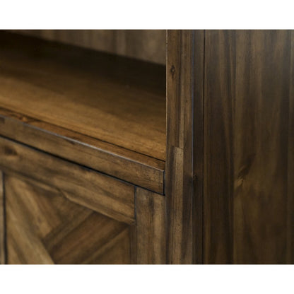 Porter Wood Bookcase With Doors, Fully Assembled