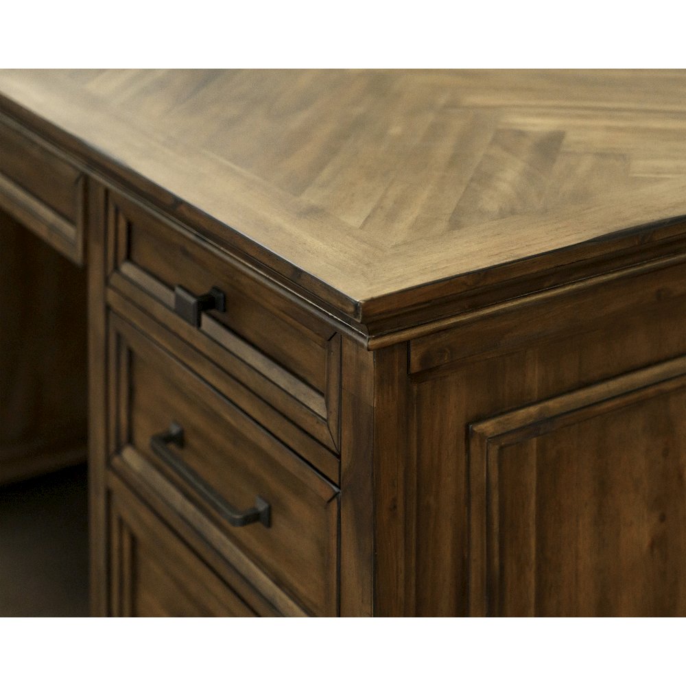 Porter Wood Double Pedestal Executive Desk, Fully Assembled