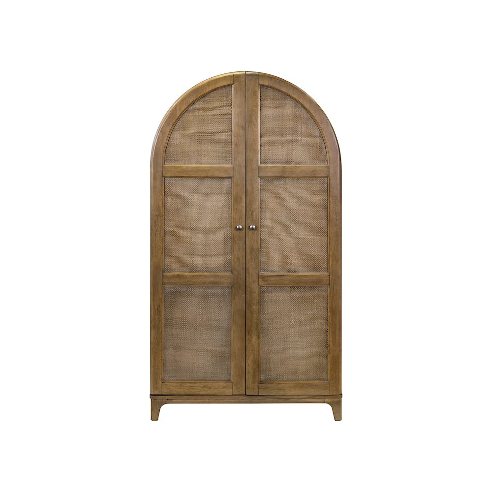 Quincey Coastal Arch shaped Bar Cabinet, Fully Assembled