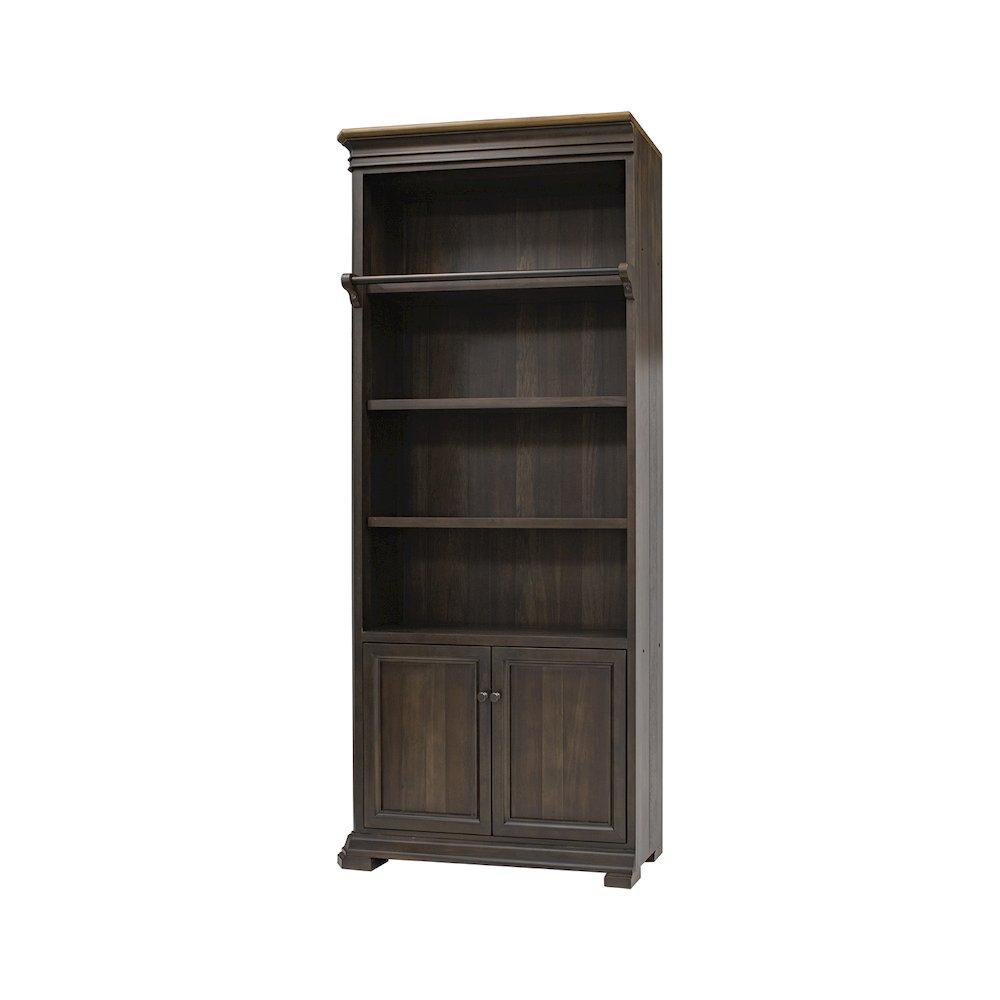 Sonoma Executive Bookcase Wall With Wood Ladder, Brown