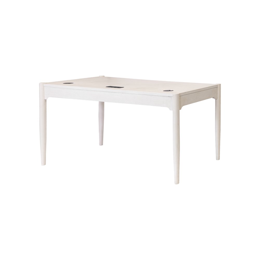 Modern Wood Office Writing Desk, Storage Table, White