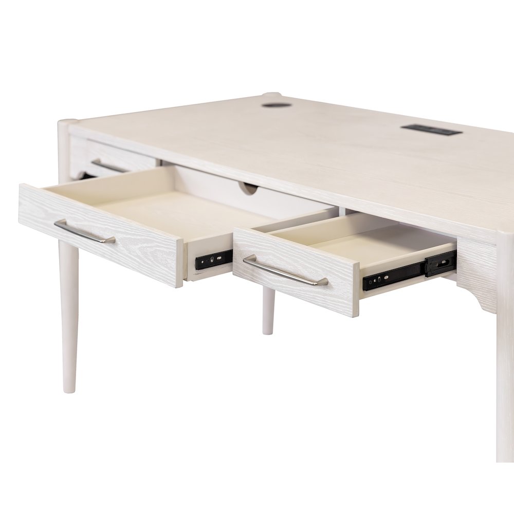 Modern Wood Office Writing Desk, Storage Table, White