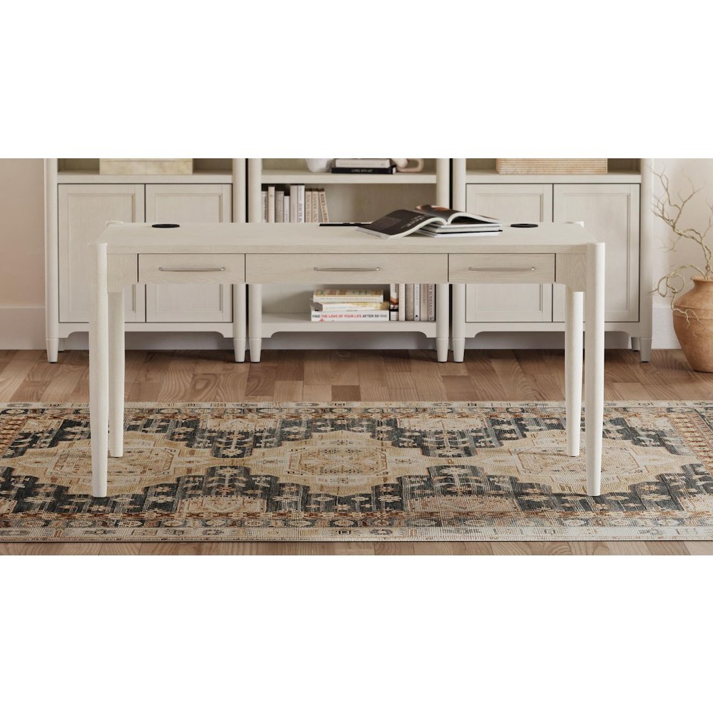 Modern Wood Office Writing Desk, Storage Table, White