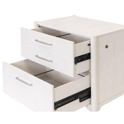 Wood Lateral File, Office Storage File Drawer, Locking Drawer, Assembled, White