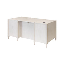 Wood Double Pedestal Executive Desk, Writing Table, Office Storage, White