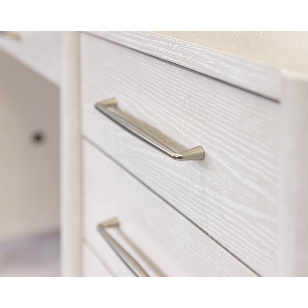 Wood Double Pedestal Executive Desk, Writing Table, Office Storage, White