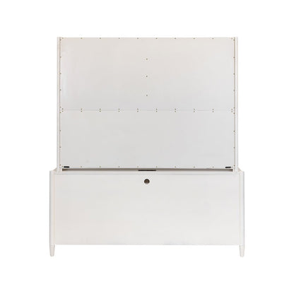 Wood Desk with Hutch,Office Storage,Writing Table with Cabinet, Assembled, White
