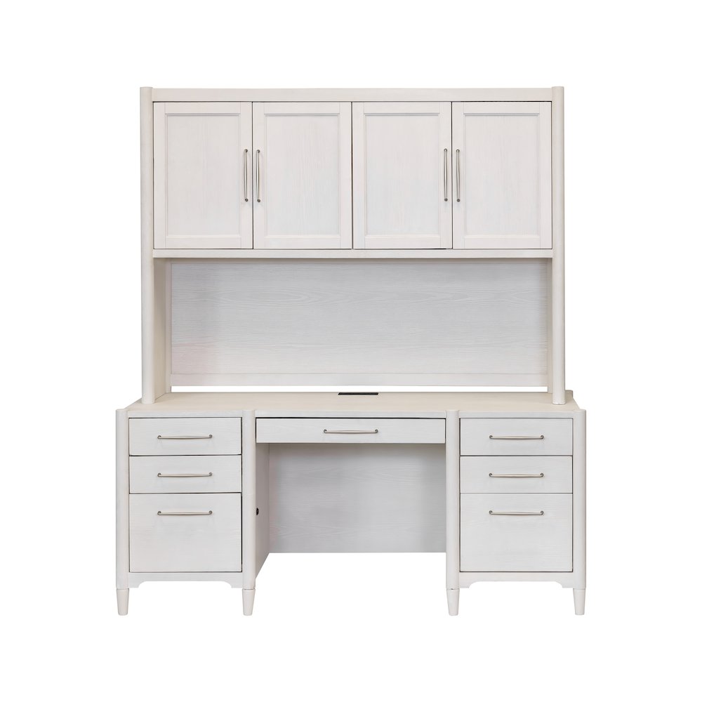 Wood Desk with Hutch,Office Storage,Writing Table with Cabinet, Assembled, White
