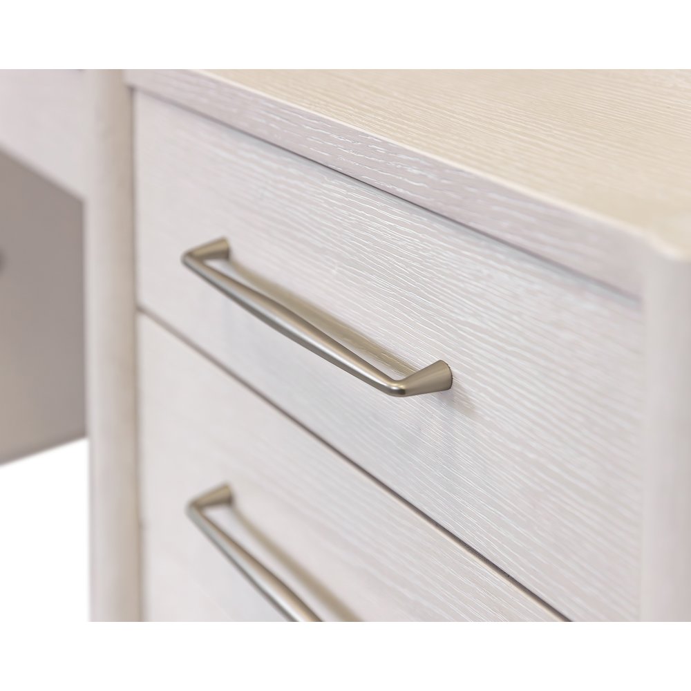 Executive Wood Double Pedestal L-Desk, Corner Table, Office Storage, White