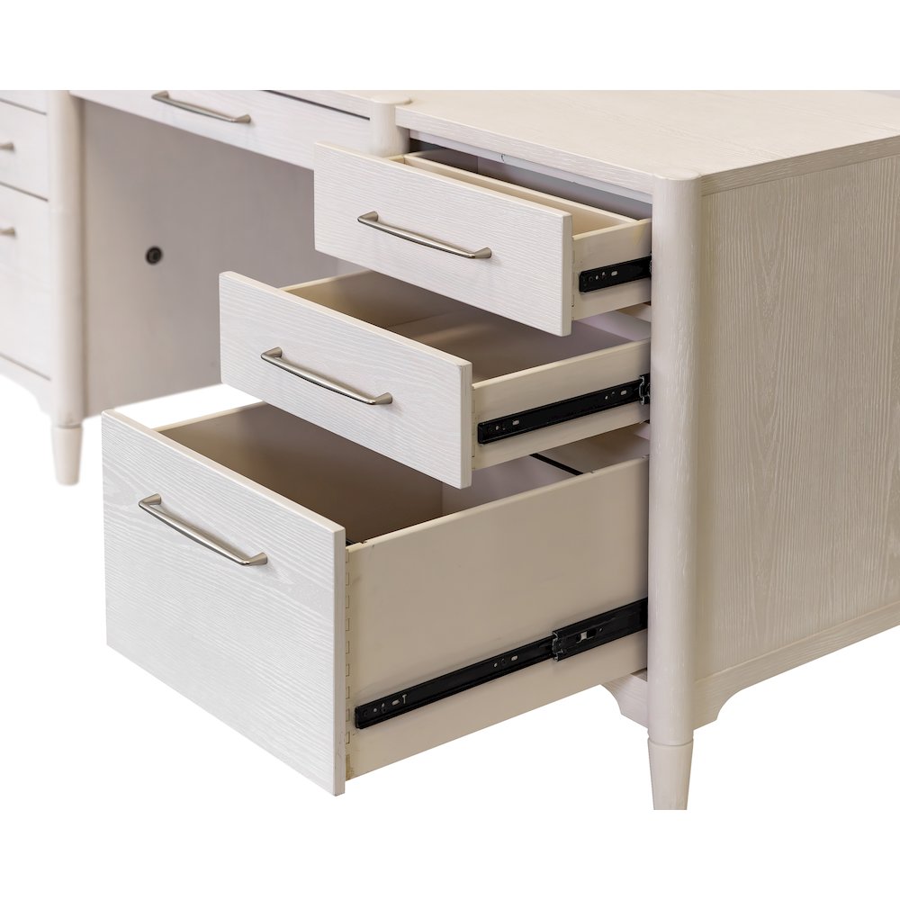 Wood Desk with Hutch,Office Storage,Writing Table with Cabinet, Assembled, White