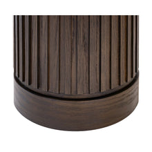 Modern round pedestal table, side table, cocktail stand, fully assembled, brown