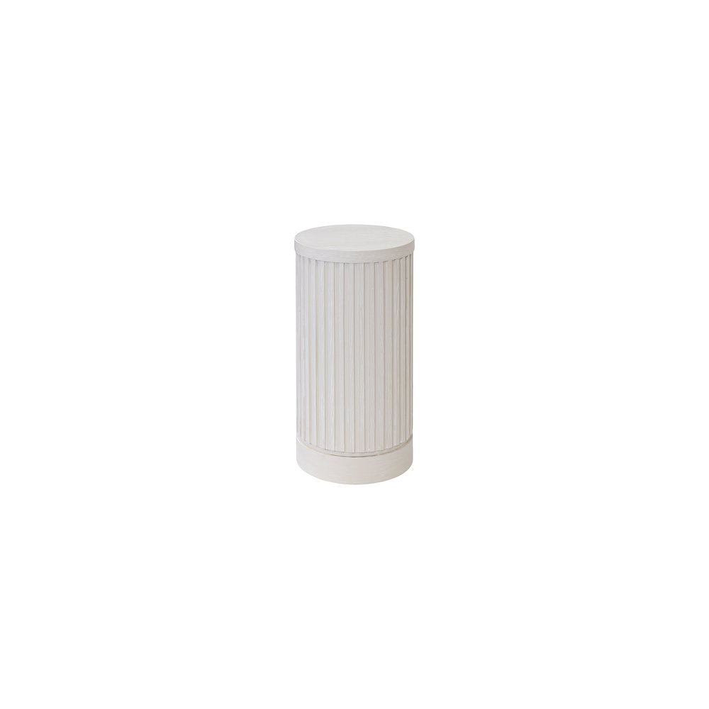 Modern round pedestal table, side table, cocktail stand, fully assembled, white