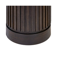 Modern round pedestal table, side table, cocktail stand, fully assembled, brown