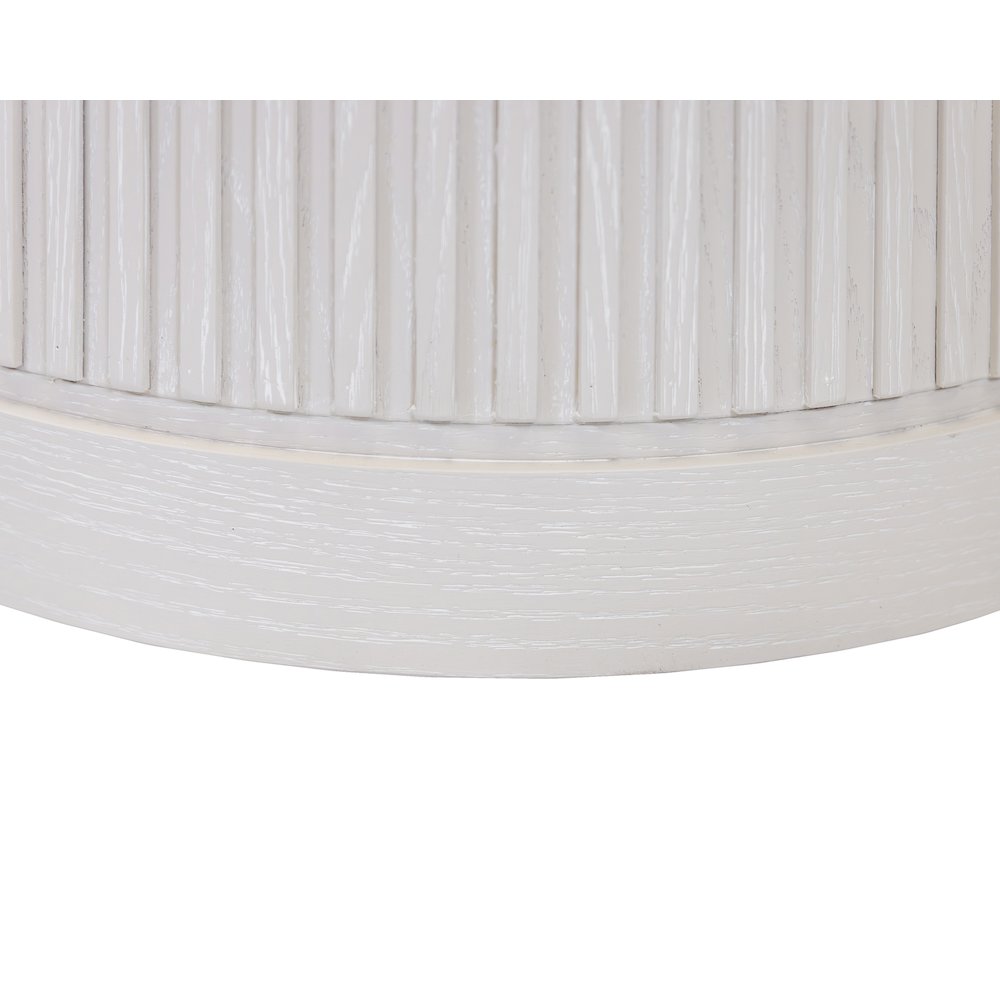 Modern round pedestal table, side table, cocktail stand, fully assembled, white