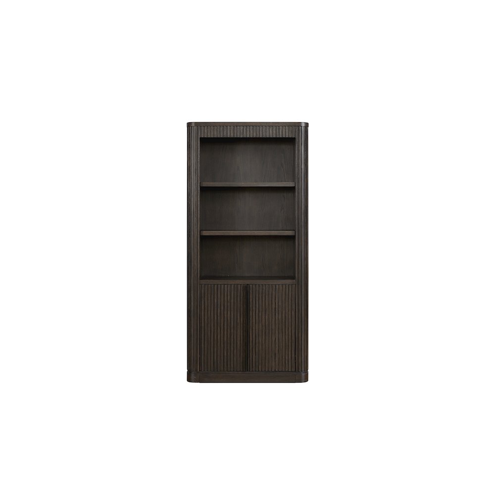 Tulane Executive Bookcase With Doors, Brown