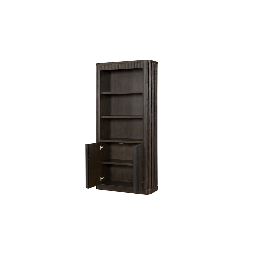 Tulane Executive Bookcase With Doors, Brown