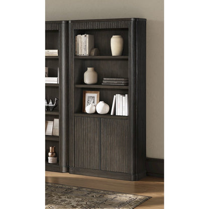 Tulane Executive Bookcase With Doors, Brown